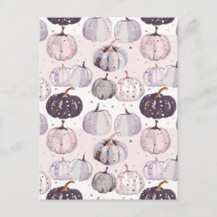 Carte Postale citrouille d'aquarelle motif