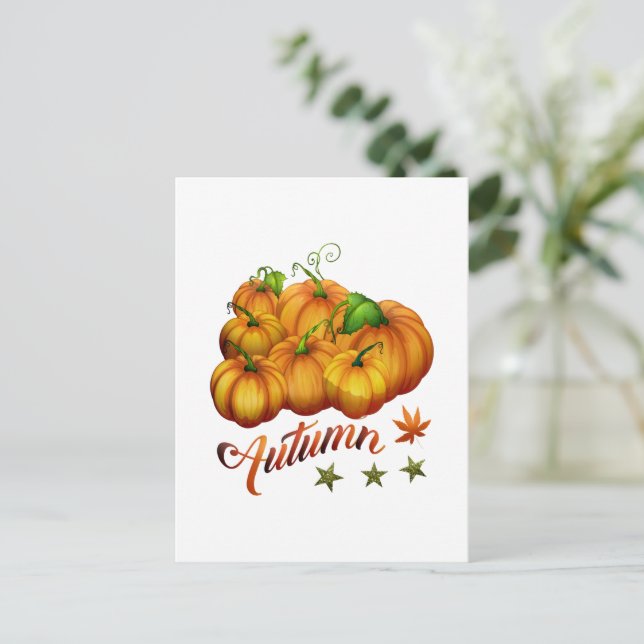 Carte Postale Citrouille d'automne (Debout devant)