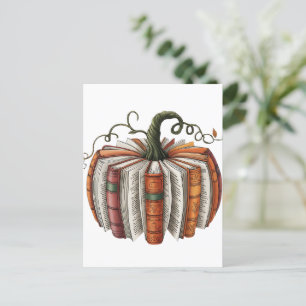 Carte Postale Citrouille d'automne livre d'amour livre d'Hallowe