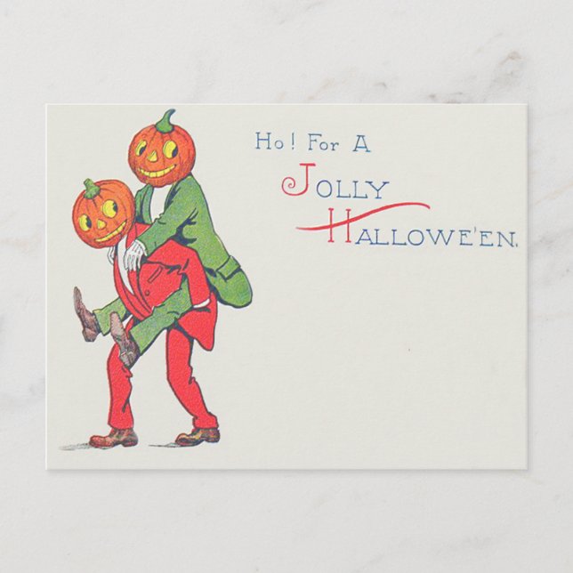 Carte Postale Citrouille de Jack O' Lantern Créature à dos de po (Devant)