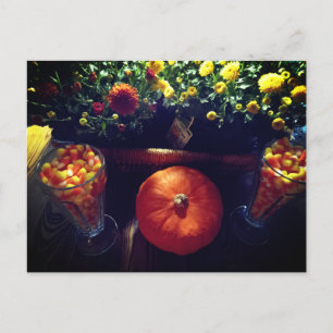Carte Postale Citrouille de maïs en bonbons mums décoration de t