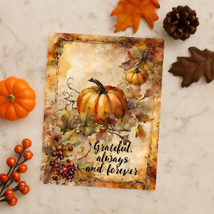 Carte Postale Citrouille de remerciement de Thanksgiving à l'aqu