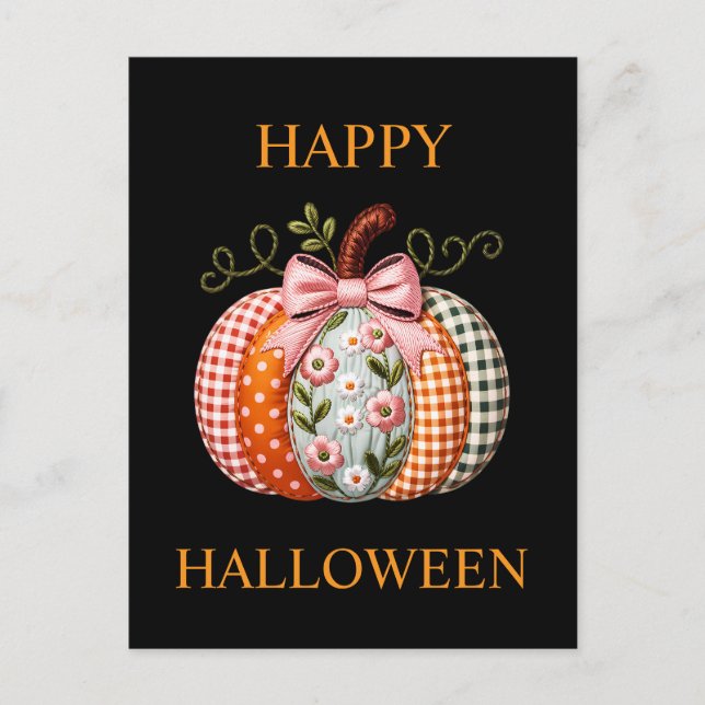 Carte postale Citrouille de style Halloween (Devant)
