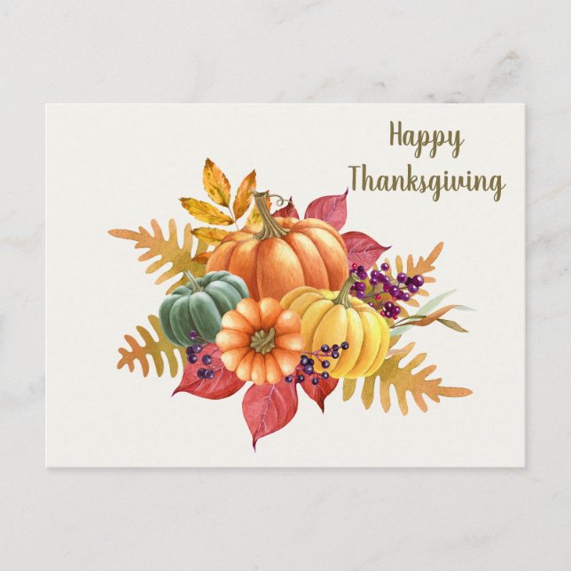 Carte postale Citrouille de Thanksgiving (Devant)