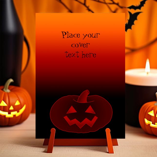 Carte Postale Citrouille d'Halloween 002 (Customizable postcard with the image of a scary smiling halloween carved pumpkin. )