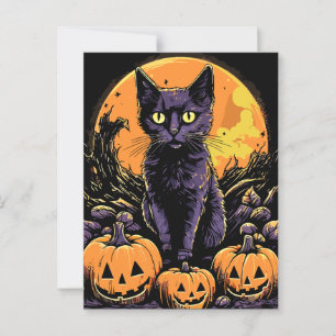 Carte Postale Citrouille d'Halloween éffrayant