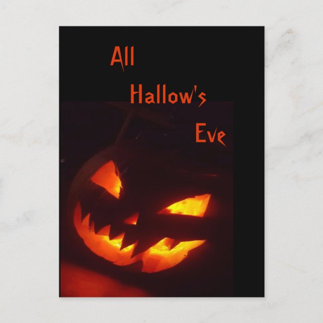 Carte Postale Citrouille d'Halloween effrayant (Devant)
