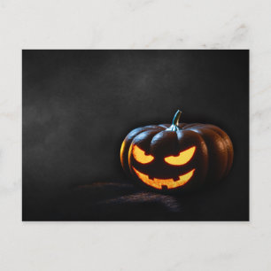 Carte Postale Citrouille d'Halloween Jack-O-Lantern Éffrayant
