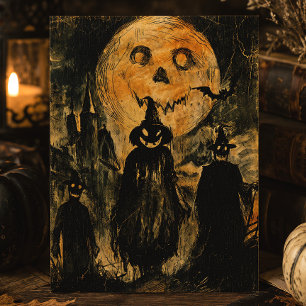 Carte Postale Citrouille d'Halloween Vintage Jack Épouvantable H