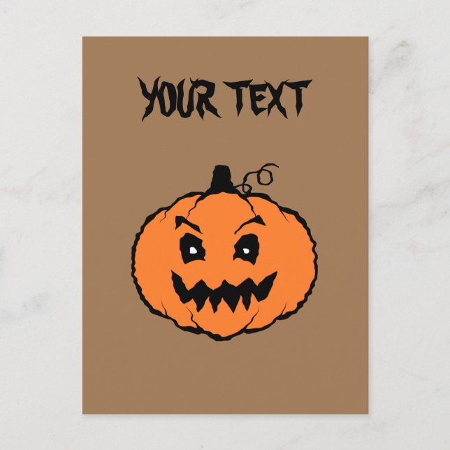 Carte Postale Citrouille d'horreur Halloween (Devant)