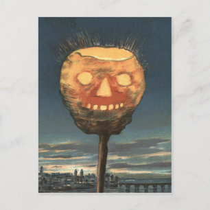 Carte Postale Citrouille éffrayant Bright Jack-o'-lantern