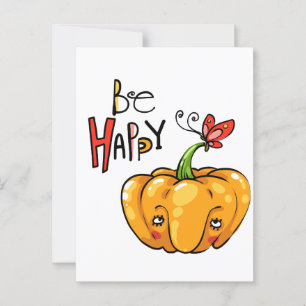 Carte Postale Citrouille Heureuse