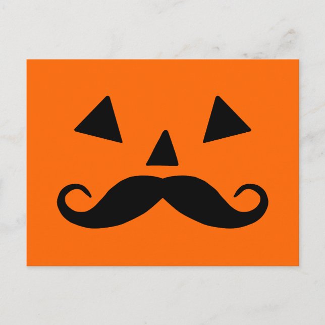 Carte Postale Citrouille Moustache (Devant)