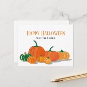 Carte Postale Citrouille Orange Joyeux Halloween