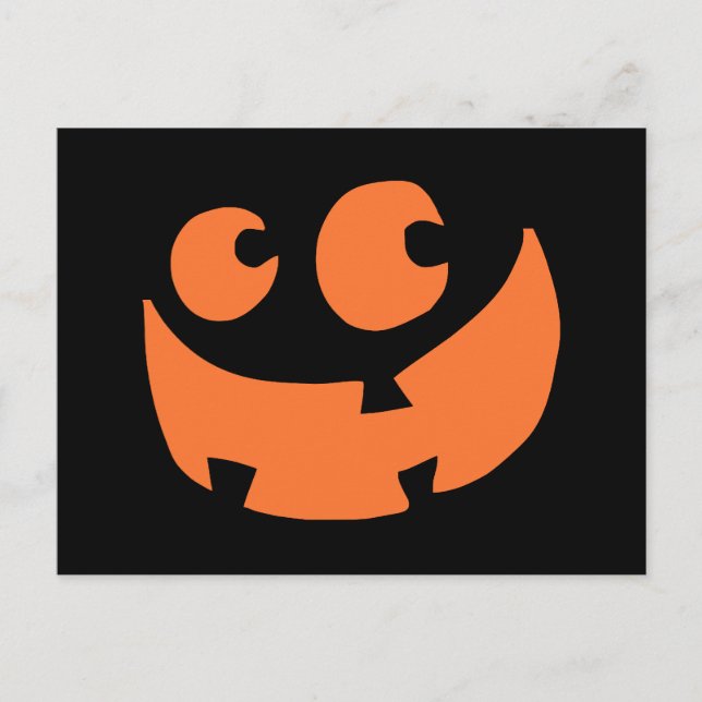 Carte Postale Citrouille Orange Joyeux Halloween (Devant)