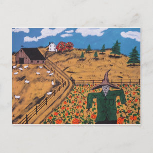Carte Postale Citrouille Patch Scarecrow