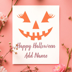 Carte Postale Citrouille personnalisée Jack O Lantern Happy Hall