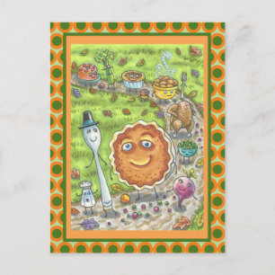 CARTE POSTALE CITROUILLE PIE PARADE, FÊTE DE THANKSGIVING