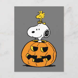 Carte Postale Citrouille Snoopy & Woodstock