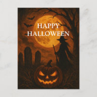 Citrouille sorcière d'Halloween effrayant nuit eff
