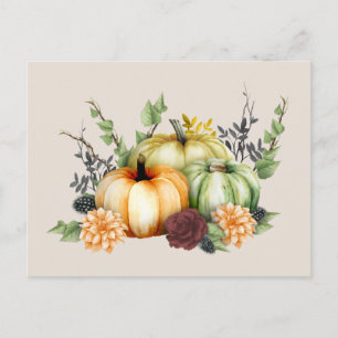Carte Postale Citrouilles aquarelles