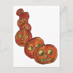 Carte Postale Citrouilles (Carte de Halloween Vintage)