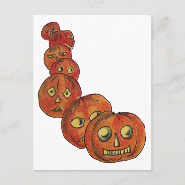 Carte Postale Citrouilles (Carte de Halloween Vintage) (Devant)