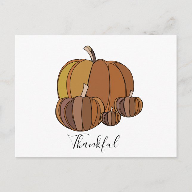 Carte Postale Citrouilles Thanksgiving  (Devant)