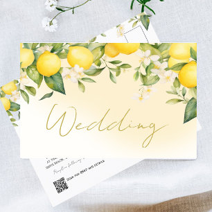 Carte Postale Citrus Lemons Summer Chic Faire-part de mariage