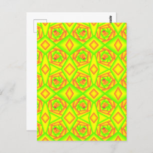 Carte Postale Citrus vert orange jaune ombre abstrait Conception