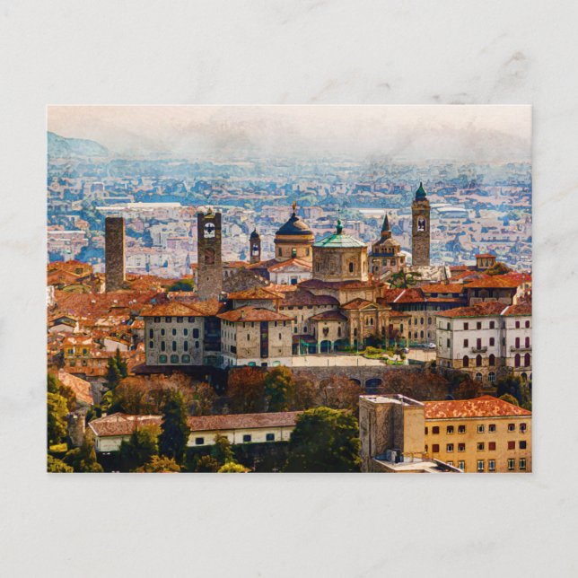 Carte Postale Citta Alta à Bergamo, Italie (Devant)