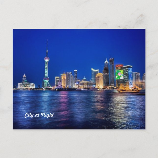 Carte Postale City at Night Postcard (Devant)