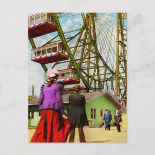 Carte Postale City - Chicago, IL - Le premier Ferris Wheel 1893