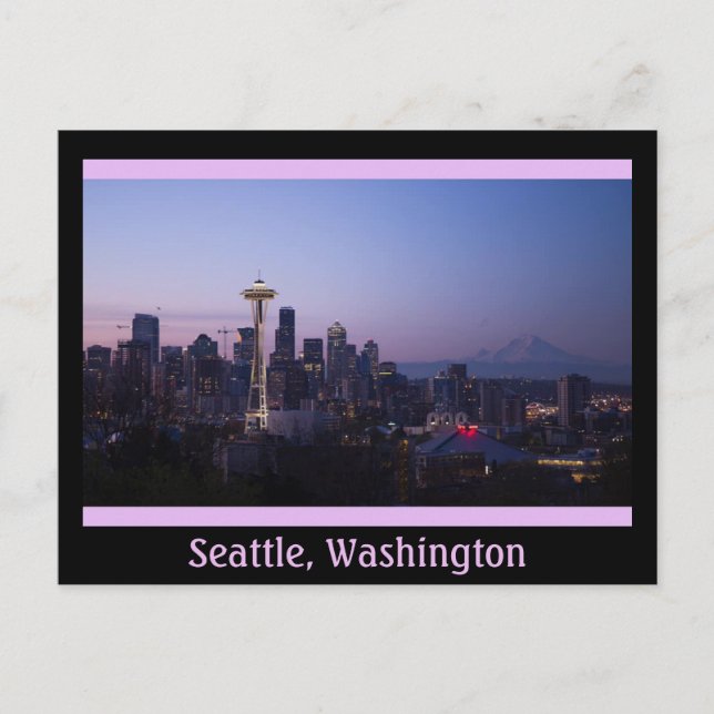 Carte postale City Night of Seattle Washington (Devant)