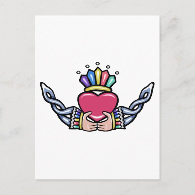 Carte Postale Claddagh #1B avec Trinité (Devant)