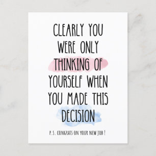 Carte Postale Clairement Vous Ne Pensiez Qu'À Vous-Même