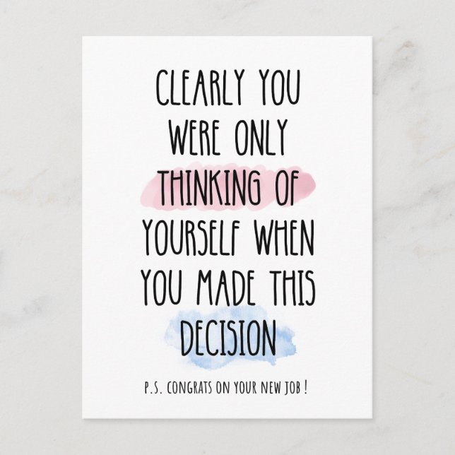 Carte Postale Clairement Vous Ne Pensiez Qu'À Vous-Même (Devant)