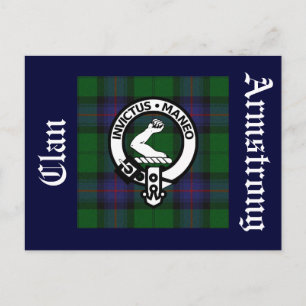 Carte postale Clan Armstrong Tartan & Crest Badge