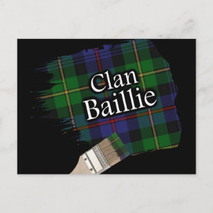 Carte Postale Clan Baillie Scottish Tartan Paint Brush