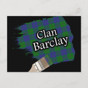 Carte Postale Clan Barclay Scottish Tartan Paint Brush