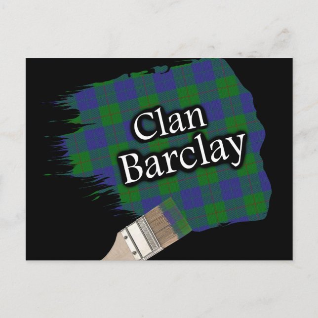 Carte Postale Clan Barclay Scottish Tartan Paint Brush (Devant)