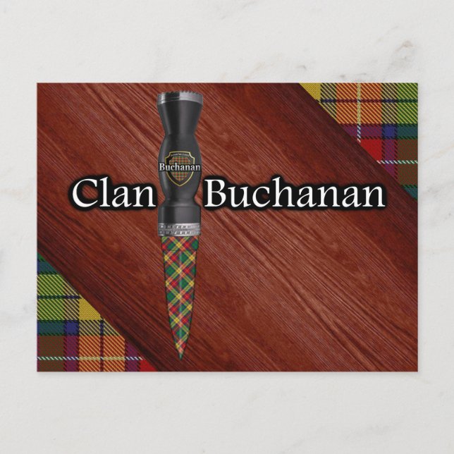 Carte Postale Clan Buchanan Tartan Sgian Dubh Blade (Devant)