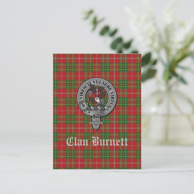 Carte Postale Clan Burnett Crest Badge & Tartan (Debout devant)