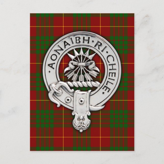Carte Postale Clan Cameron Crest & Tartan (Devant)