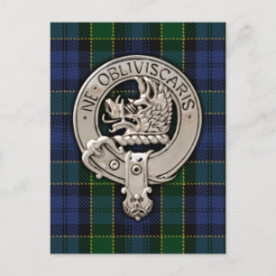 Carte Postale Clan Campbell Crest et Breadalbane Tartan