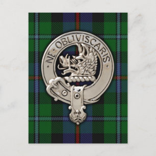 Carte Postale Clan Campbell Crest et Cawdor Tartan