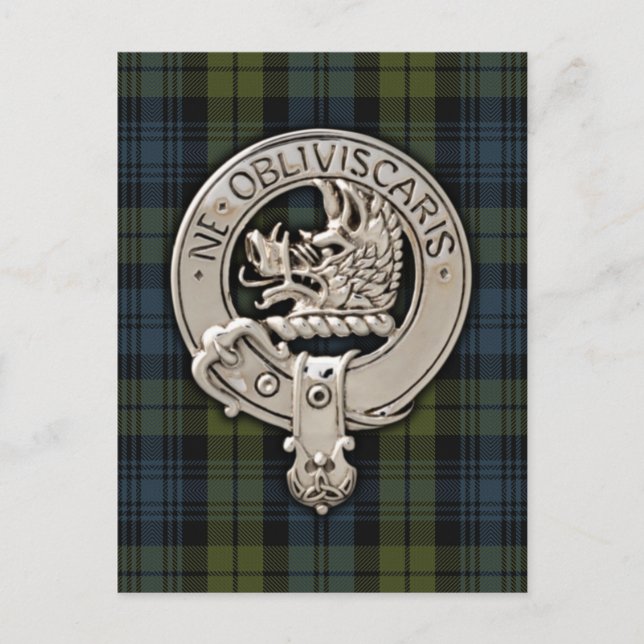 Carte Postale Clan Campbell Crest & Tartan (Devant)