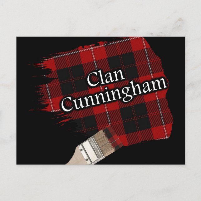 Carte Postale Clan Cunningham Scottish Tartan Paint Brush (Devant)