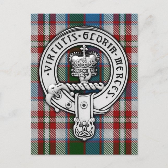 Carte Postale Clan Donnachaidh (Robertson) Crest & Dress Tartan (Devant)