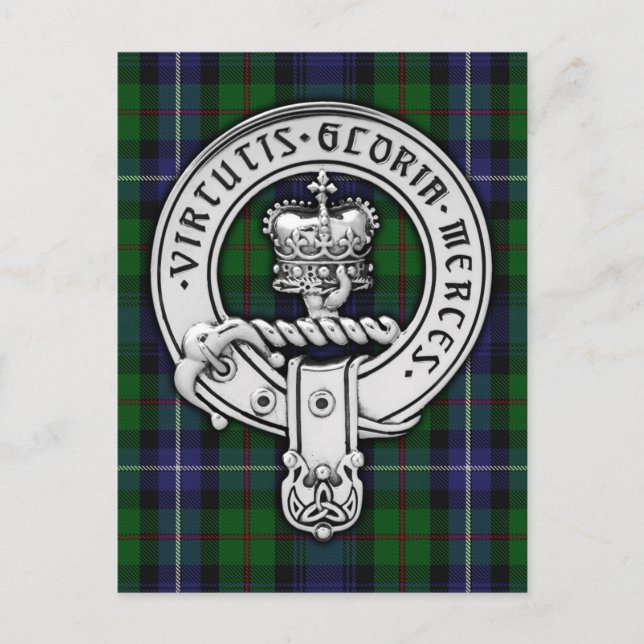 Carte Postale Clan Donnachaidh (Robertson) Crest /Hunting Tartan (Devant)